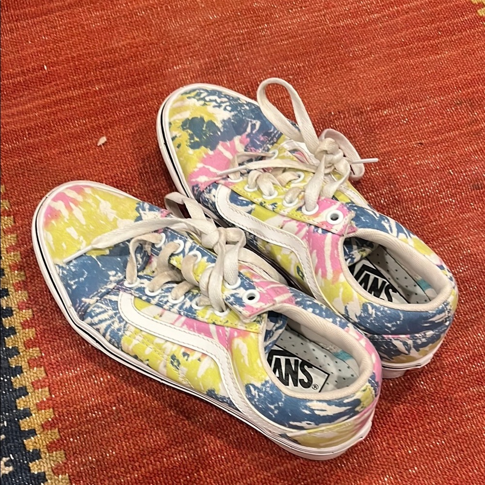 Vans Blue and Yellow Artistic Sneakers